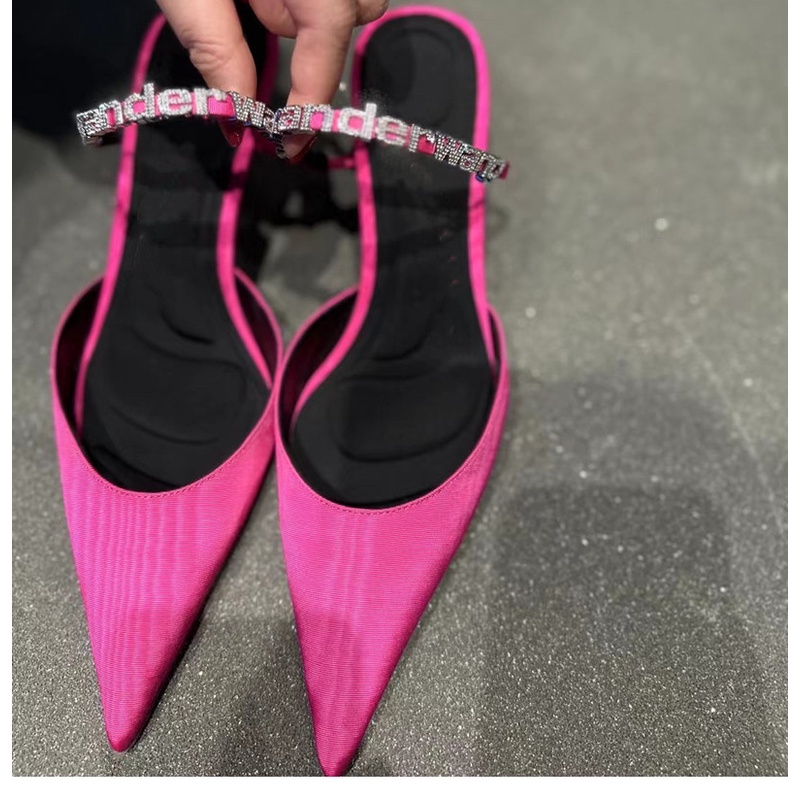 Dép Cao Gót Mũi Nhọn Cài Khóa Đính Đá Thời Trang Xuân Hè Hàng Mới 2023