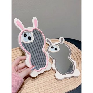 Ốp thỏ kute mix gương || ốp cao su chống bẩn - new case iphone