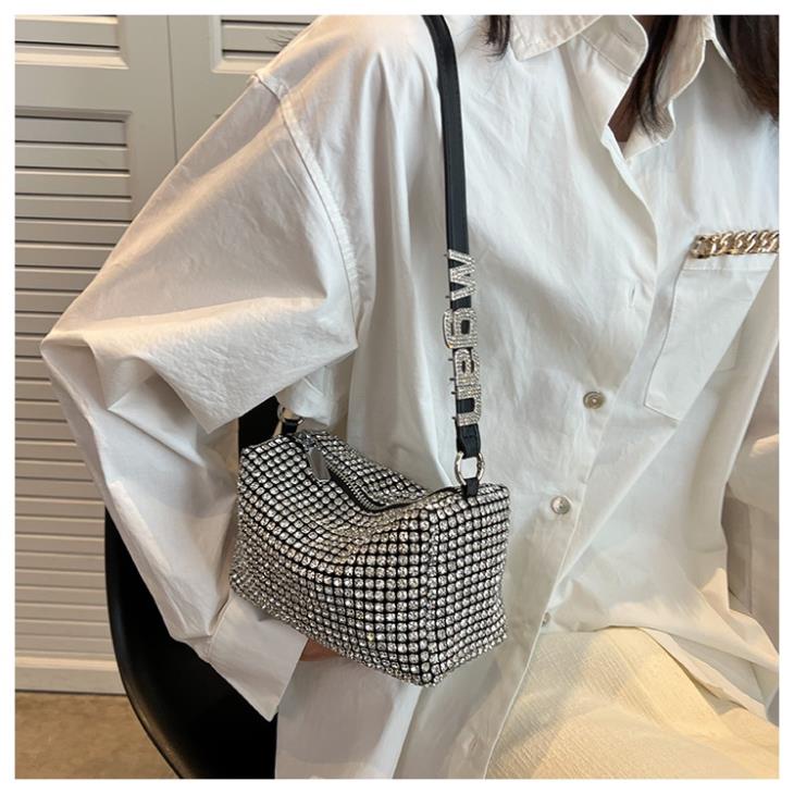 Túi Đính Đá Cầm Tay ,Túi Xách Tay Hàng Cao Cấp Fullbox Dây Đeo Chéo ,Clucth Dự Tiệc WANG