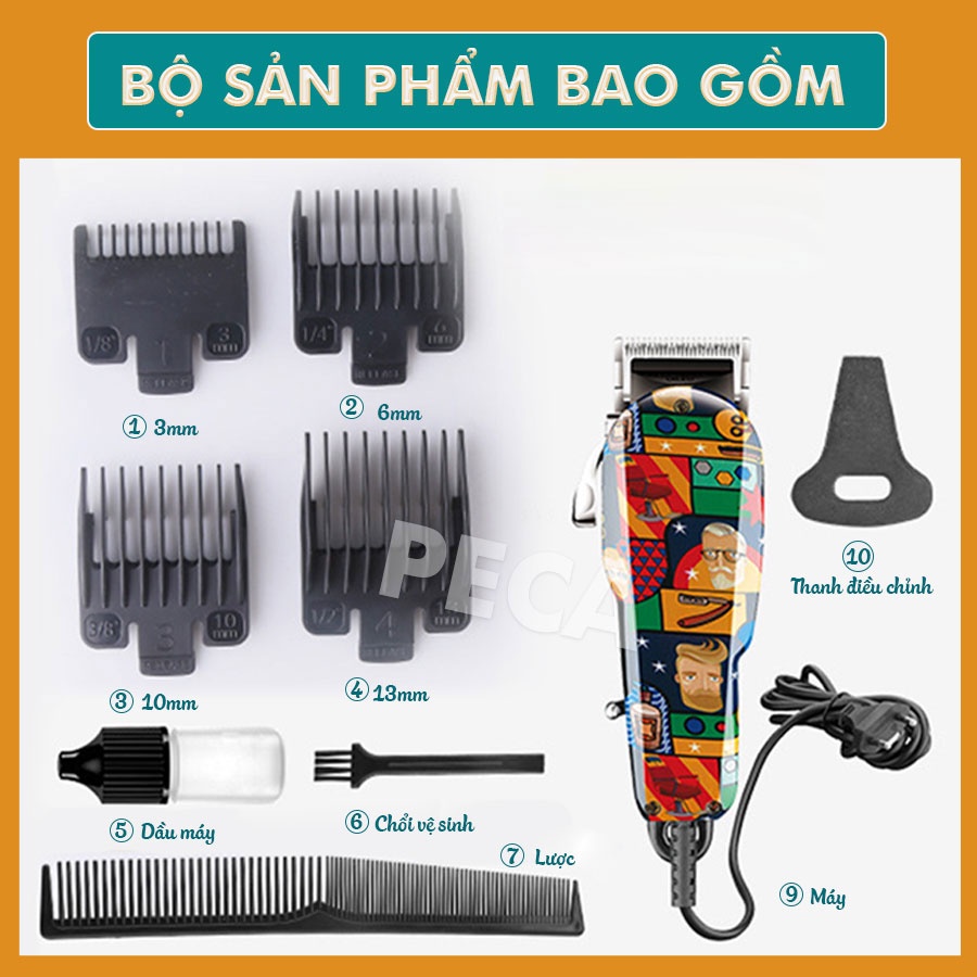 Tông đơ cắt tóc chuyên nghiệp Kemei KM-MAX2093 cắm điện trực tiếp công suất mạnh 10W điều chỉnh được độ dài lưỡi tốc độ