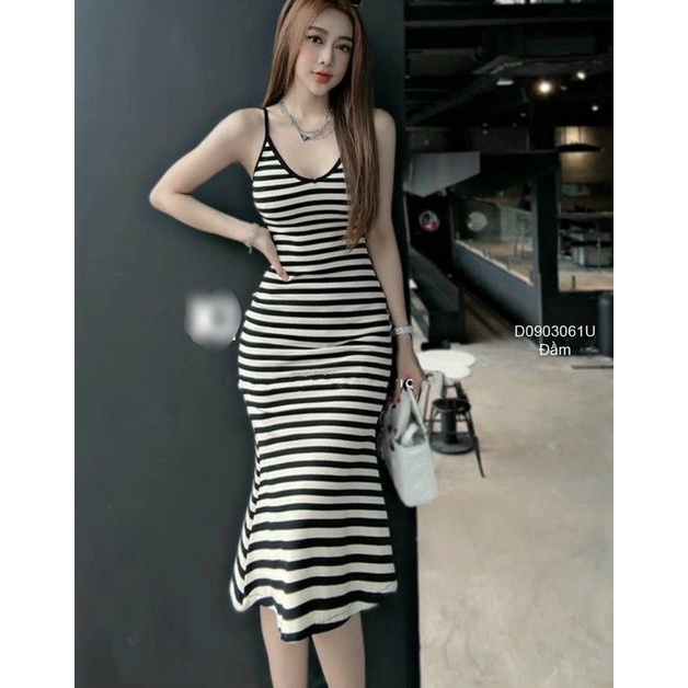 Đầm body sọc 2 dây cá tính VIENS STORE
