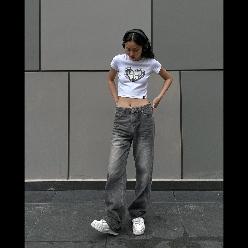 Quần Jeans Nữ Ống Rộng PRADIES Vintage