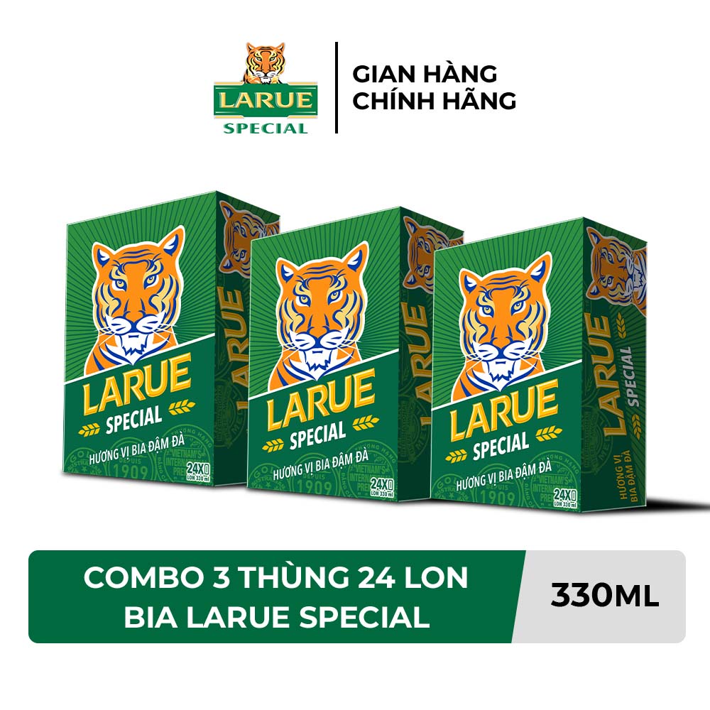 GIAO NHANH HCM - Combo 3 Thùng 24 lon bia Larue Special 330ml/lon
