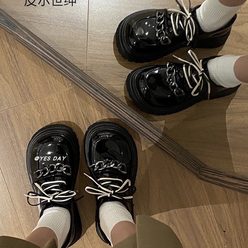 Giày oxford da đế dày phong cách retro Pháp muffin ngọt ngào thoáng mát giày mũi to Mary Jane cho nữ