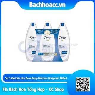 Sét 3 chai sữa tắm dove deep moisture bodywash 709ml - mỹ 08/2024