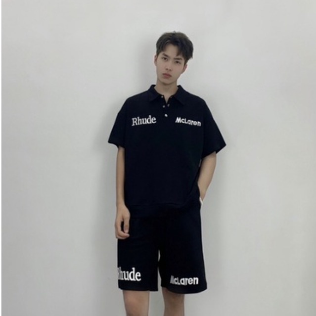 SET POLO SHORT THÊU CHỮ RHUDE OVERSIZE