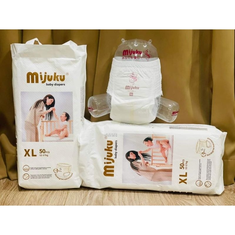 Bỉm Mijuku size S100/M100/L100/XL100/XXL100/XXXL100 cho bé từ 3kg trở lên.....
