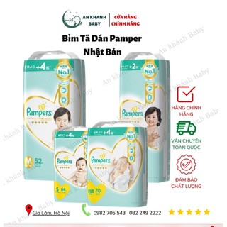 [CỘNG MIẾNG] Tã Bỉm Quần Dán Pamper Nhật Bản đủ size NB70/S64/M52/L42, M48/L38/XL36