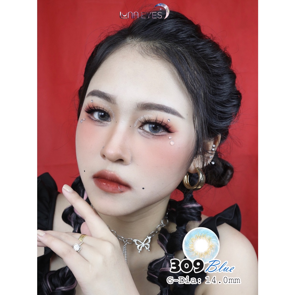 [1 year] Kính áp tròng LUNA EYES 309 BLUE - Lens size nhỏ