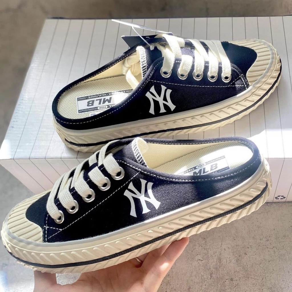 Giày sục MLB Mule Playball NY , Mono Denim NY, giày đạp gót, mlb chính hãng