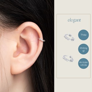 Khuyên tai vòng đá mảnh nhỏ 6mm FAIRIES HOOP Elegant (Giá 1 chiếc)