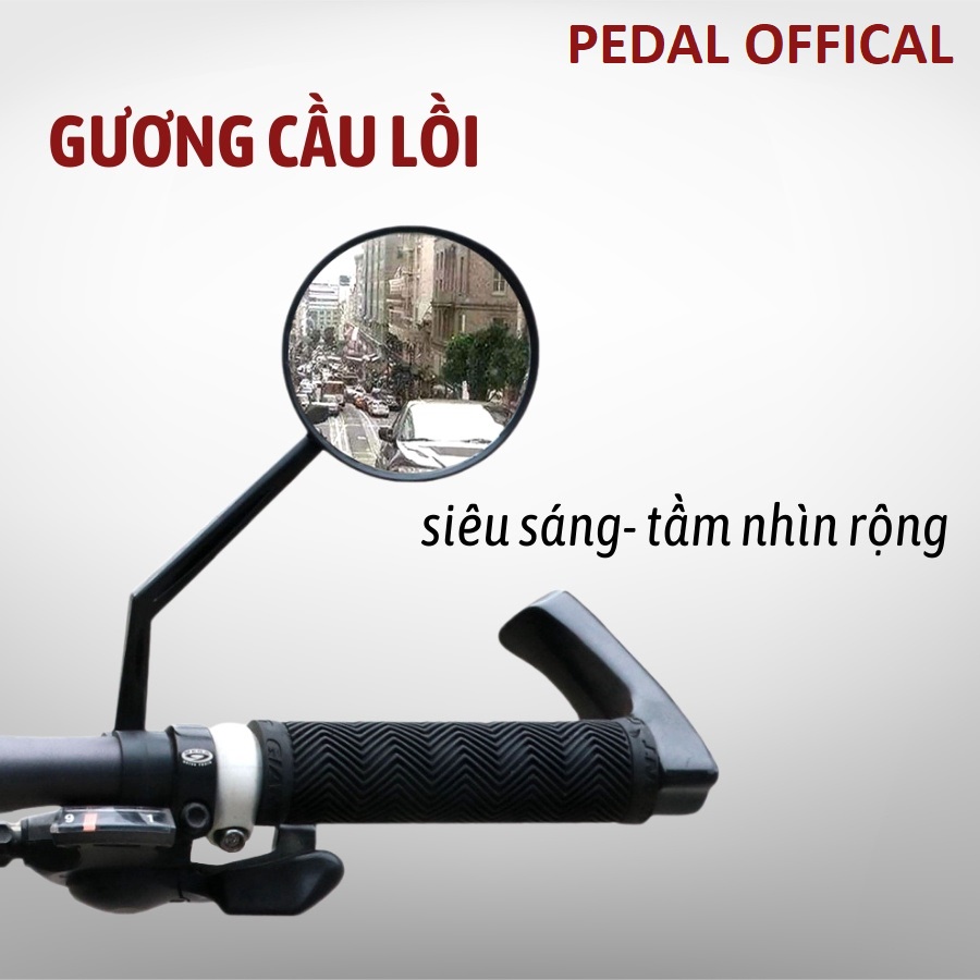 Gương Xe Đạp PEDAL Gương Chiếu Hậu Xe Đạp Góc Nhìn Rộng Xoay 360 Độ Linh Hoạt An Toàn Khi Đạp Xe