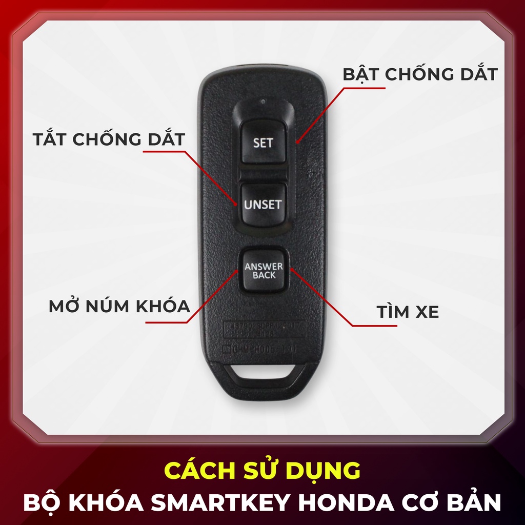 Smartkey Honda Cơ Bản Vario 2018, Scoopy 125, SH Mode,...