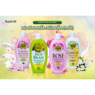 Sữa tắm hachi sáng mịn da, hương thơm lâu chai 650ml