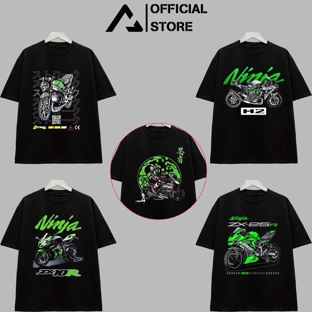 BST Áo thun Racing Boy - Áo Biker đam mê Motor - các mẫu xe Kawaski H2R - Ninja ZX10R - Ninja ZX 25R có áo 100% Cotton