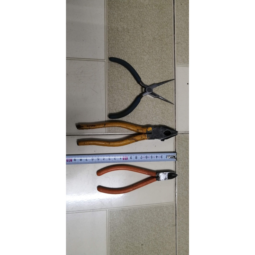 Com kìm bãi: Kìm bằng SNS + kìm cắt tuốt FUJIYA + kìm kẹp nhọn SK11 còn tương đối