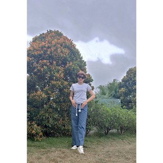 Quần bò ống rộng nữ Sokii quần ống rộng bò nữ form dài rộng chất denim đứng form phong cách trẻ trung