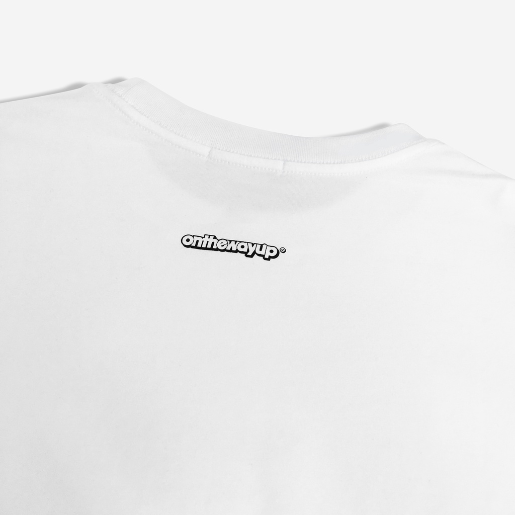 Áo Phông Nam Nữ Lowkey ONTHEWAYUP 100% Premium Cotton - Áo thun local brand Cổ Tròn Form Rộng / Màu Trắng