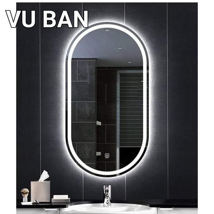 Gương oval treo phòng tắm bàn trang điểm cao cấp VUBAN
