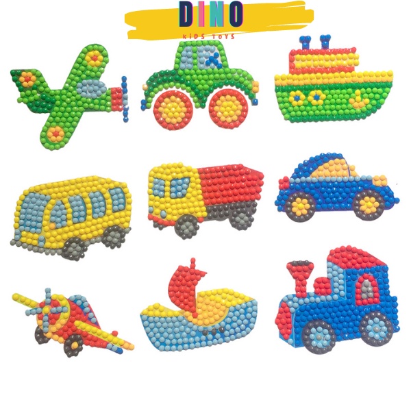 Tranh Đính Đá Cho Bé Trai - Siêu Nhân Rô Bốt Xe