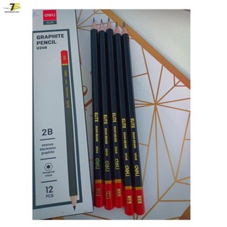 Bút chì 2B cao cấp đen - 12 cây hộp deli CU24820