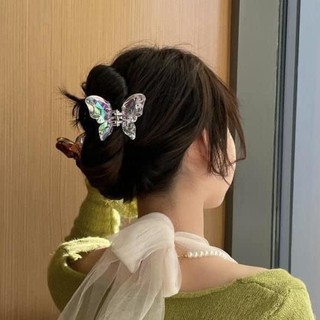 Kẹp tóc càng cua hình bướm pha lê, size lớn, phong cách Hàn Quốc thời trang