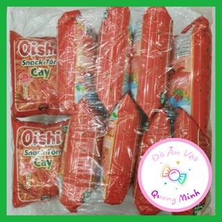 Bán sỉ bịch Bim bim Oishi Snack tôm cay gói lớn 32 g/10 gói giòn cay thơm ngon, đồ ăn vặt cổng trường hot nhất