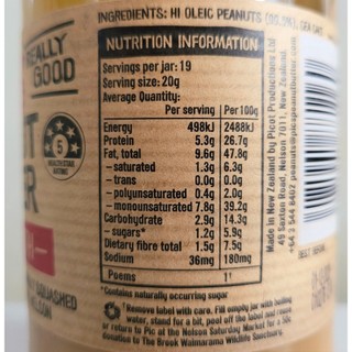 [Lọ 380g – NẮP ĐỎ] BƠ ĐẬU PHỘNG MỊN [New Zealand] PICS Peanut Butter Smooth (nvt)
