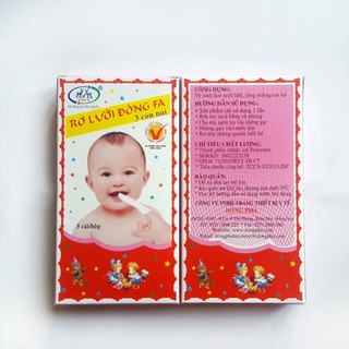 Rơ lưỡi Đông Fa dùng vệ sinh răng miệng cho bé ( 5 cái/hộp)