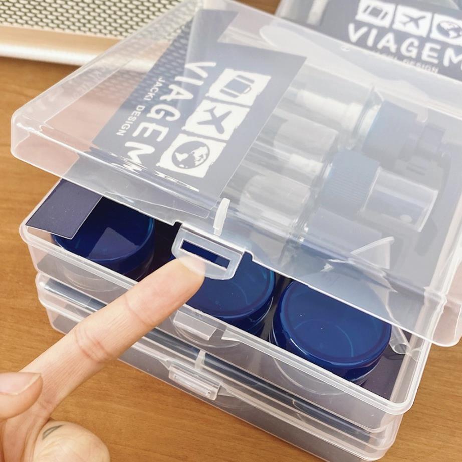 (travel)Bộ chiết mỹ phẩm 8 món kèm hộp nhựa