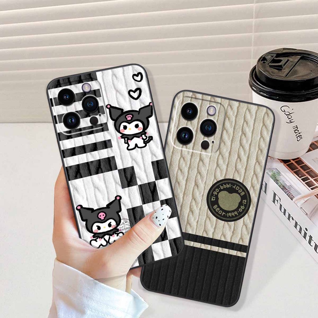Ốp lưng TPU Viền vuông Iphone 11 / 11 Pro / 11 Pro Max / SE in hình họa tiết len Lucky Bunny,Bear,Smile