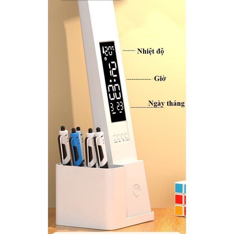 Đèn học tích điện để bàn - Đèn Học Kiêm Hộp Đựng Bút Sạc Cắm USB DH007