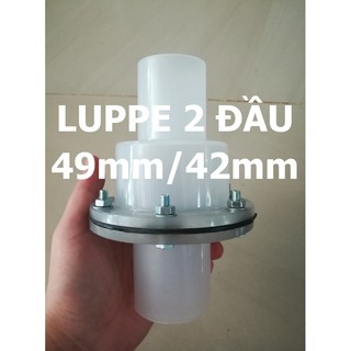 Luppe 2 đầu lưỡi gà nhựa pvc trắng trong suốt phi 49mm/42mm