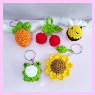 Móc khóa con ếch, móc khóa len, móc khóa handmade