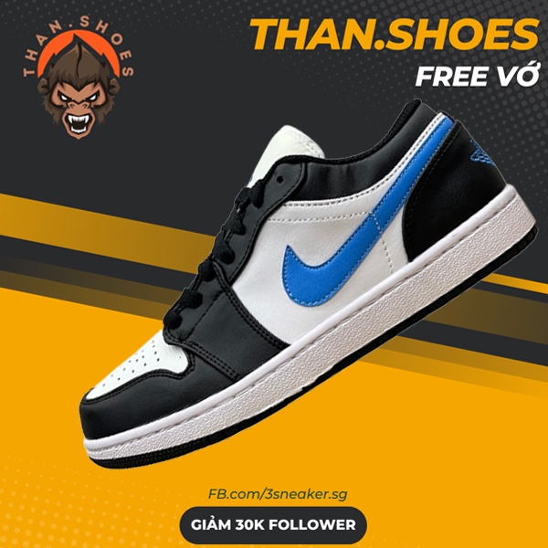 Giày Air JD1 Low University Blue, JD1 Thấp Đen Xanh - Than.Shoes