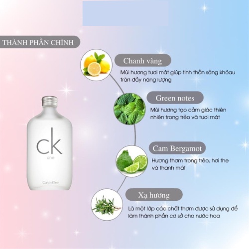 Nước Hoa Unisex Nam Nữ Ck One  - Hương Thơm Tươi Mát Trẻ Trung Tinh Tế - Teen_Perfume