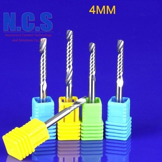 Huhao - Mũi dao cắt gỗ CNC MDF xoắn 1 lưỡi cán 4.0mm, loại tốt