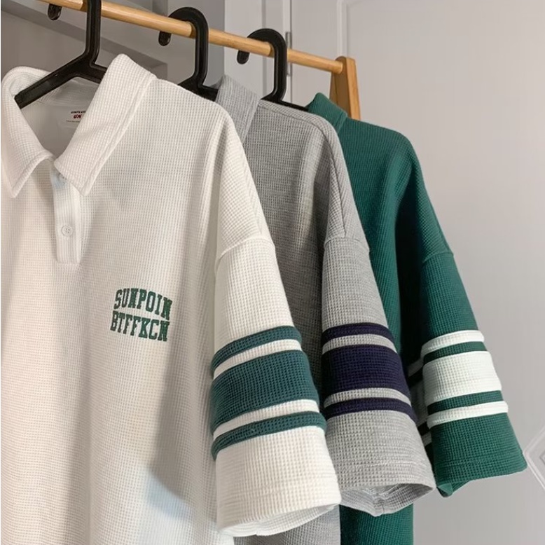 Áo Thun Polo Dáng Rộng Kiểu Hàn Quốc Thiết Kế Đơn Giản Cho Nam áo polo nam đẹp áo polo nam trắng polo unisex