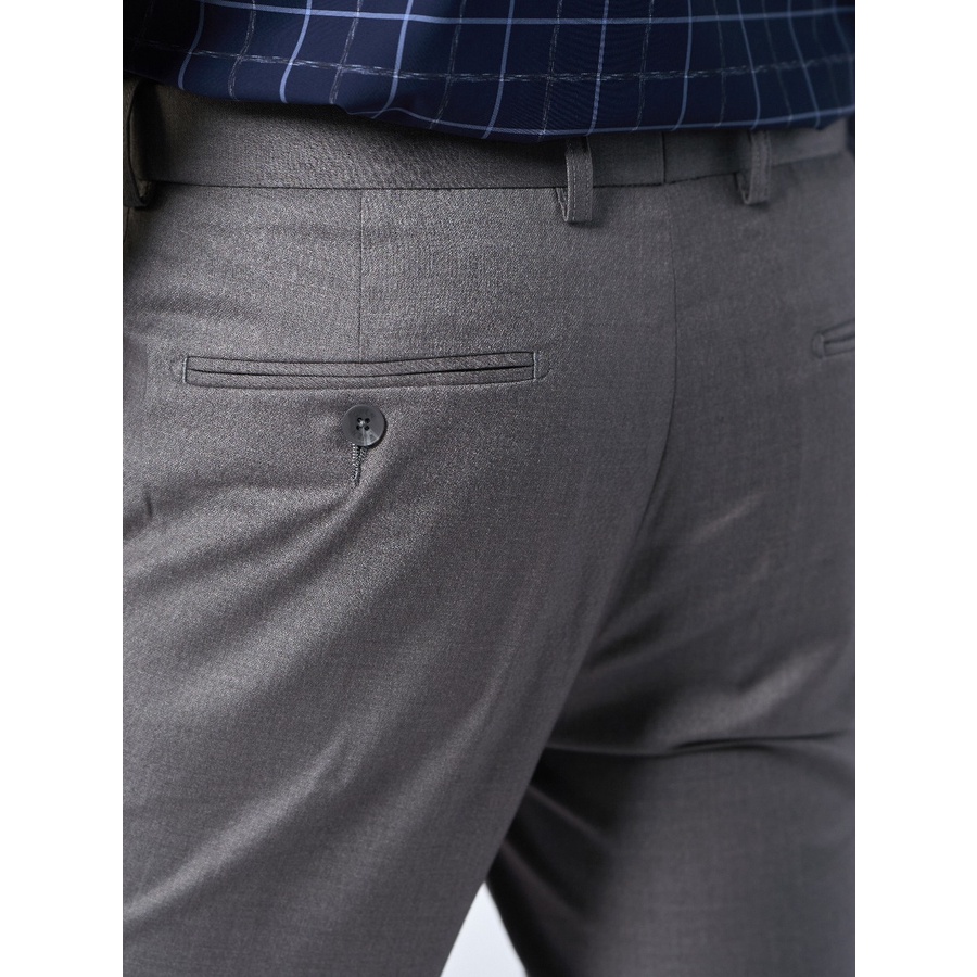 Quần âu owen màu ghi dobby chìm slim fit tăng đơ 2 cạp QST231268