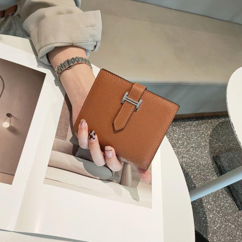 Hermes Ví Da Bò Cao Cấp Dáng Ngắn In Hình Bàn Tay Đơn Giản Thời Trang 2022 Cho Nữ