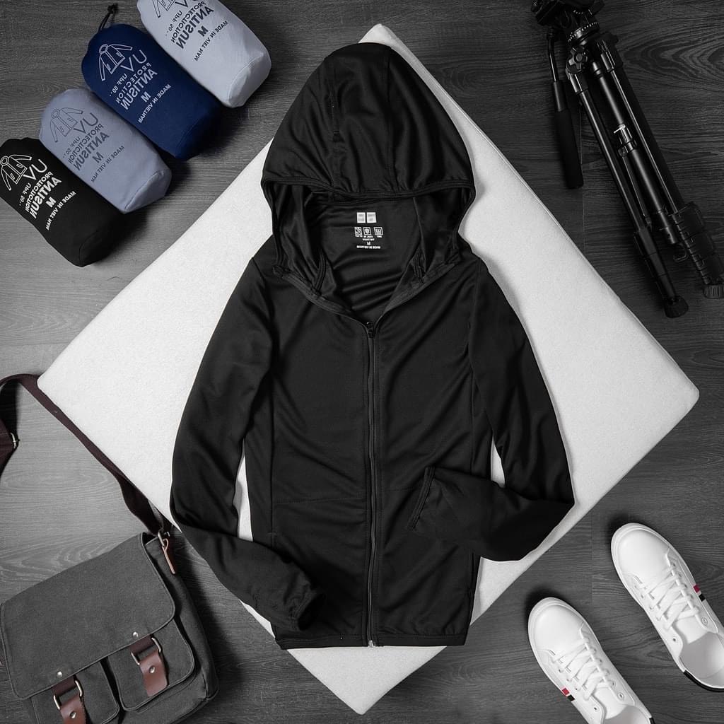 Áo Chống Nắng Nam Cao Cấp UNIM Chống Tia UV Chất Liệu Poly Kim Cương Thông Hơi Có Mũ Trùm Đầu - CN01