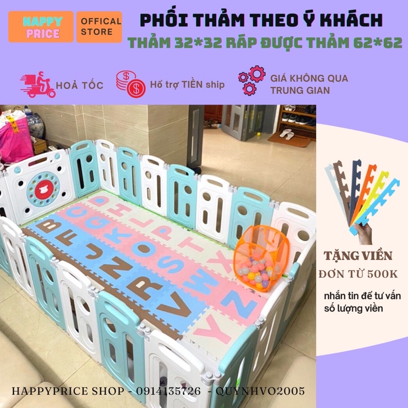 Bộ 26 chữ cái - Thảm xốp ghép trẻ em [Màu lạnh và pastel-không mùi cao cấp DUMBO PUZZLE MAT] (26 miếng)