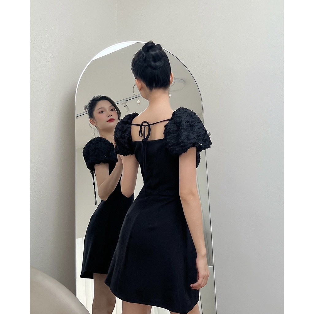 BBSTORE'S Đầm Xòe Tay Phồng Dự Tiệc Cổ Vuông Sang Trọng -D1700