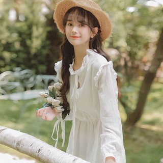 Đầm dự tiệc thaingashop đầm tiểu thư cổ tròn cột nơ d0535