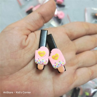 Set 2 kẹp tóc mái đính charm đáng yêu cho bé