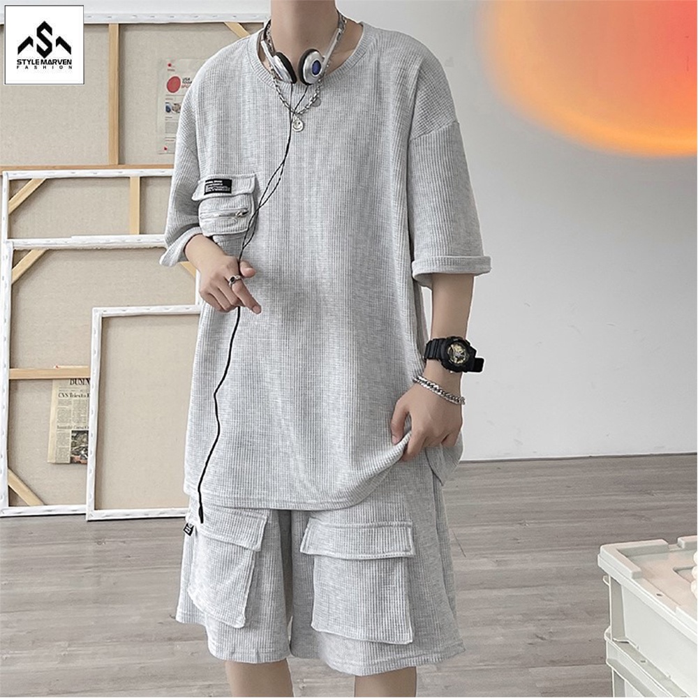 Bộ Đồ Túi Hộp Nam Mùa Hè Form Rộng STYLE MARVEN - SET NAM 001