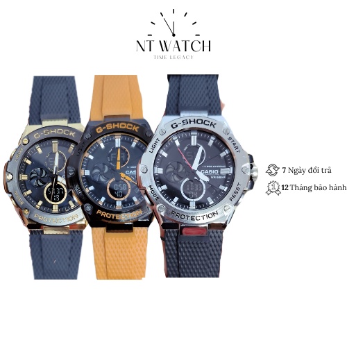 Đồng hồ nam Casio G-SHOCK GST-S100G mặt kính Mineral chống xước, chống nước 10 ATM, dây đeo nhựa Resin vỏ thép không gỉ