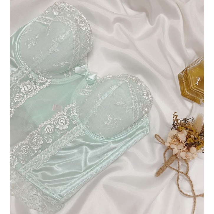 Áo corset croptop mint pastel 2hand