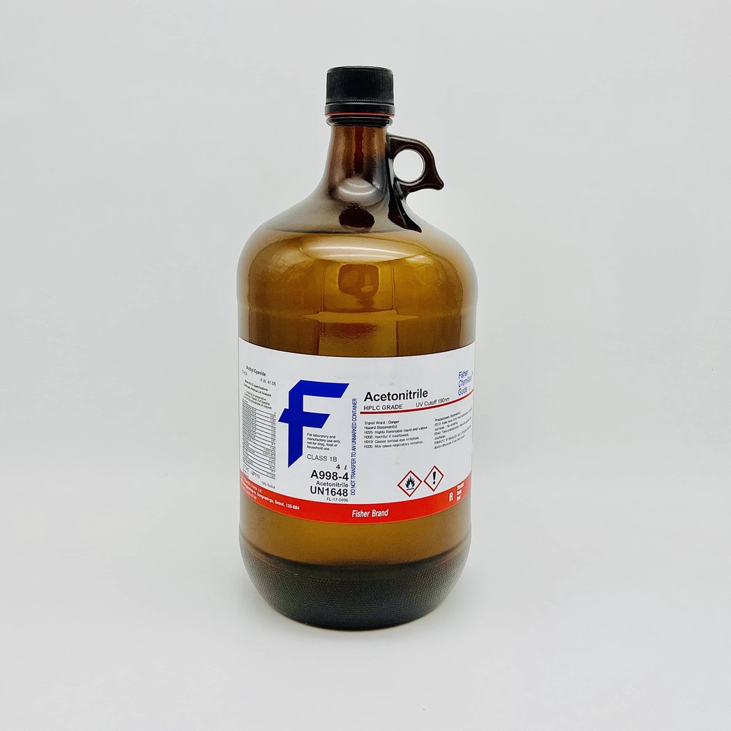 Hóa chất Acetonitrile (ACN) HPLC, 4L(Fisher, cas 75-05-8)