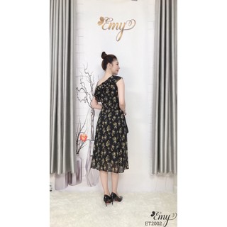 Đầm EMY ET2002 Xoè Cổ Bèo Lệch
